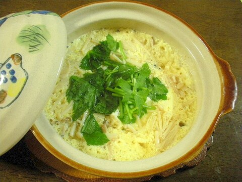 ☆土鍋で!キノコと豆腐の茶碗蒸し風☆